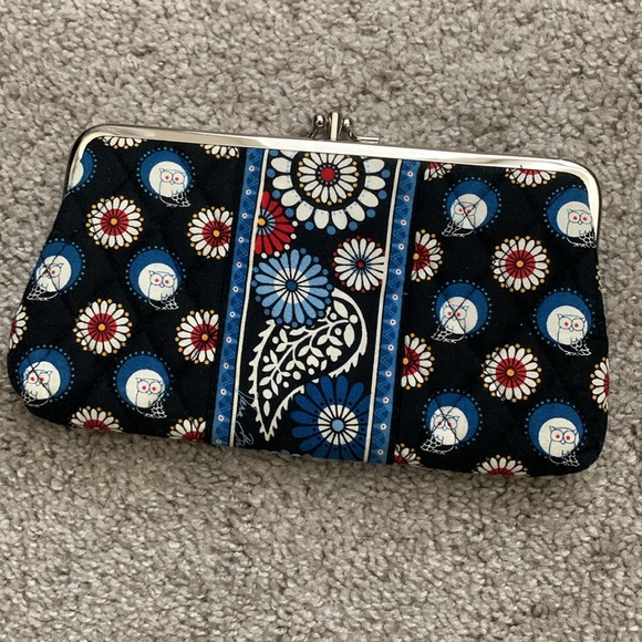 Vera Bradley Night Owl Pattern Kiss Lock Wallet - Picture 2 of 5